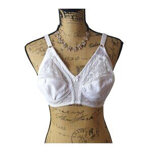 Bobbie Brooks Bra 36B White Lace All Day Support Comfort Wirefree
